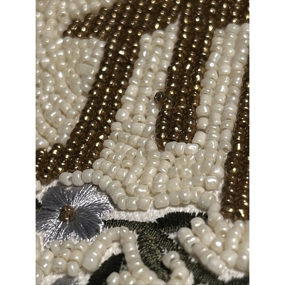 Francesca's Happily Ever After Beaded Clutch Bride Wedding Shower Handbag Purse - Picture 7 of 9
